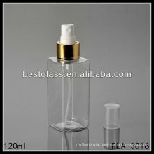 plastic bottle, plastic square bottle, 120ml plastic lotion bottle with golden pump
